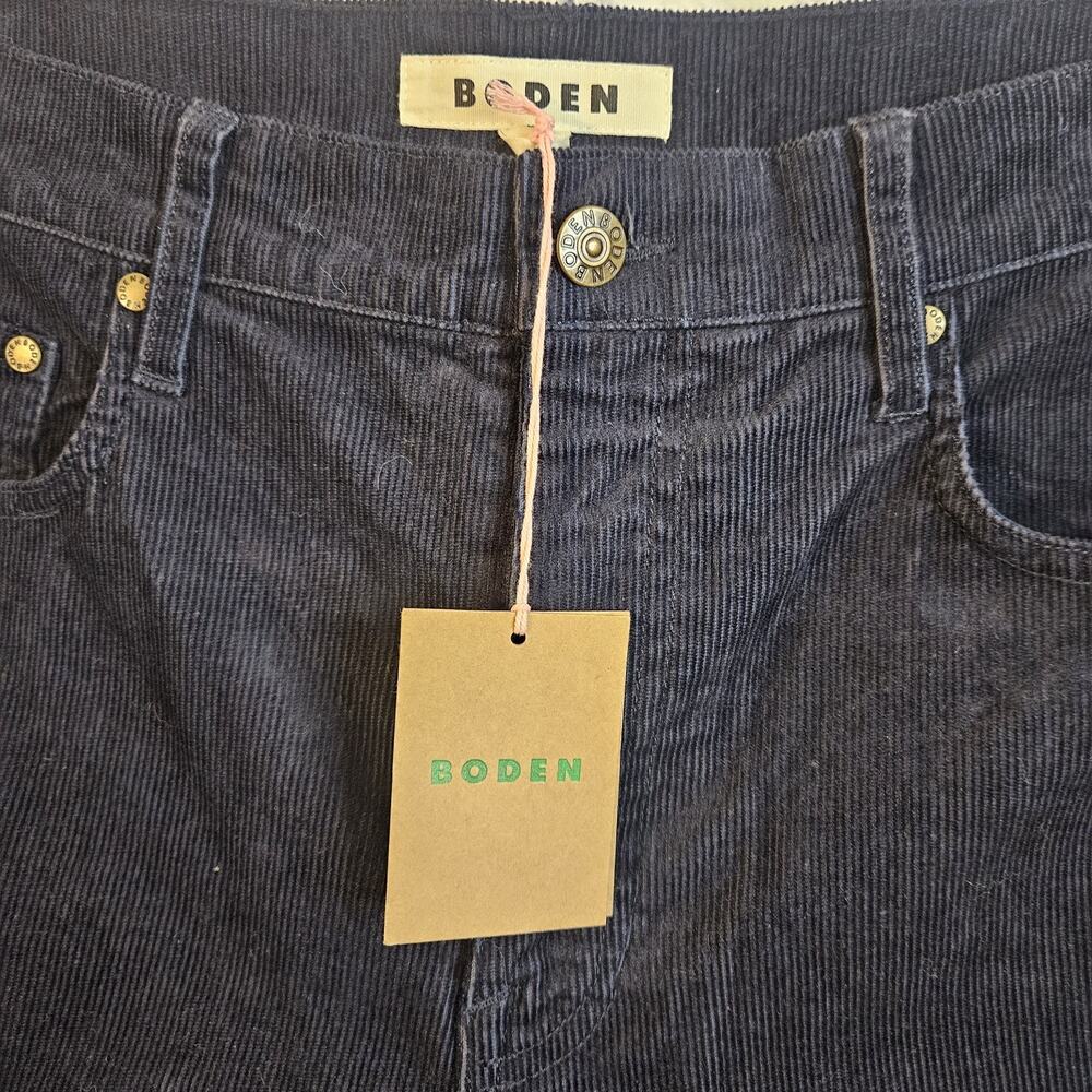 Boden Women’s US Size 8R Dark Blue Corduroy Pants NWT Straight - Picture 2 of 7